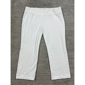 Fishers Finery Leggings Womens Large White Capri Pull On Outdoor Casual